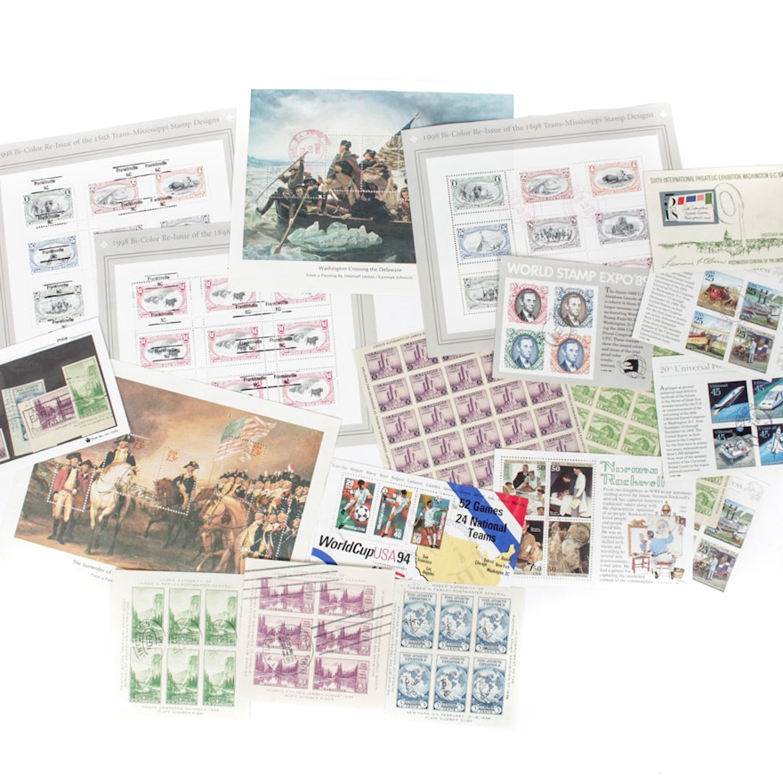 Cancelled U.S. Souvenir Stamp Sheets