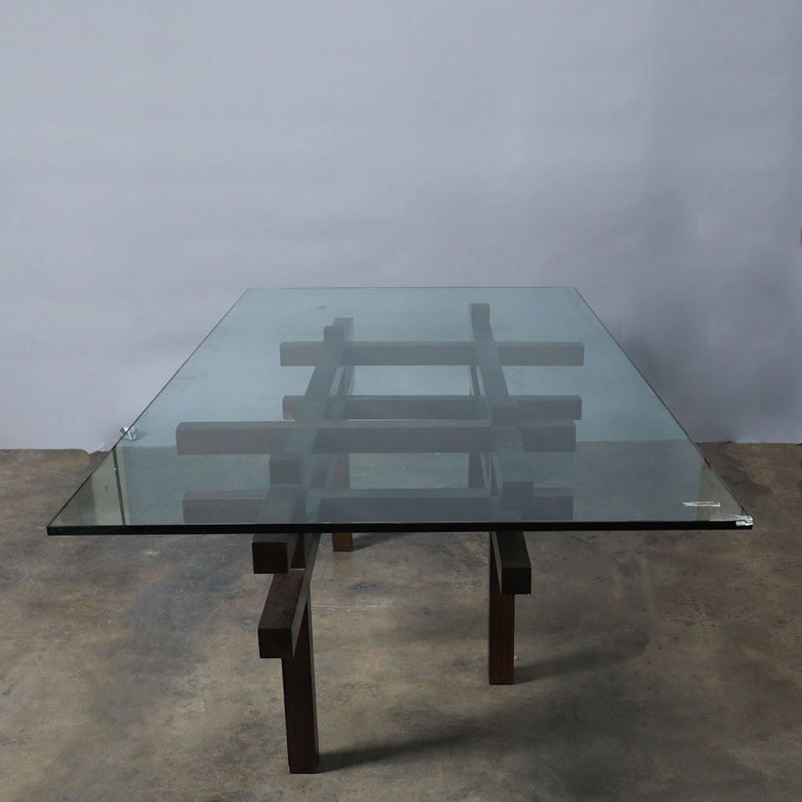 Contemporary Glass Top Dining Table