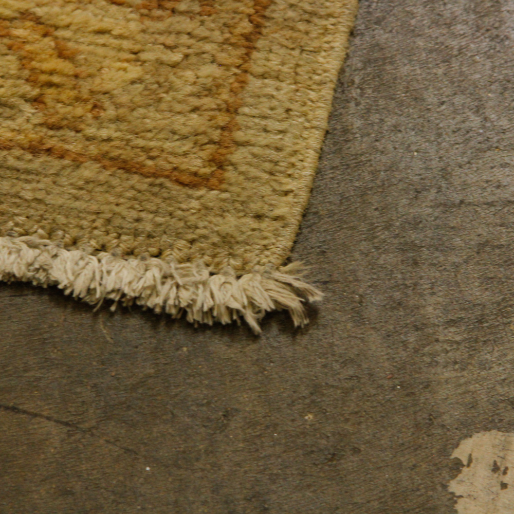 Hand-Knotted Turkish Oushak Wool Runner Rug