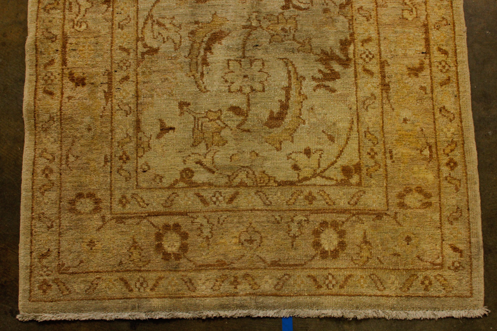 Hand-Knotted Turkish Oushak Wool Runner Rug