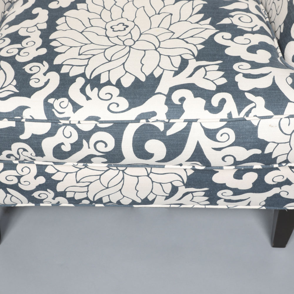 Upholstered Arm Chair and Ottoman