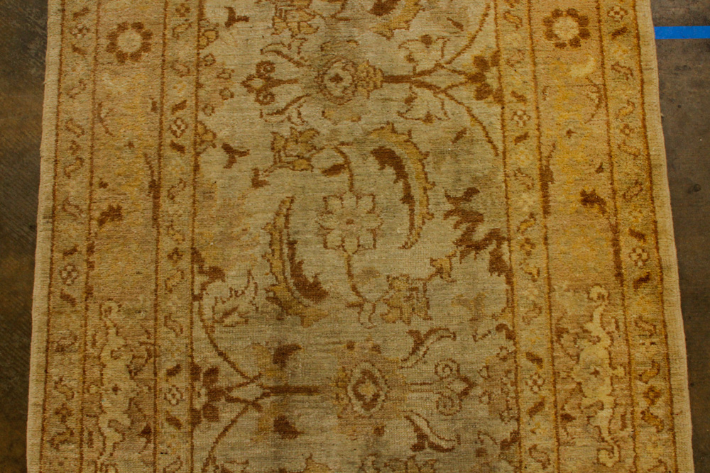 Hand-Knotted Turkish Oushak Wool Runner Rug