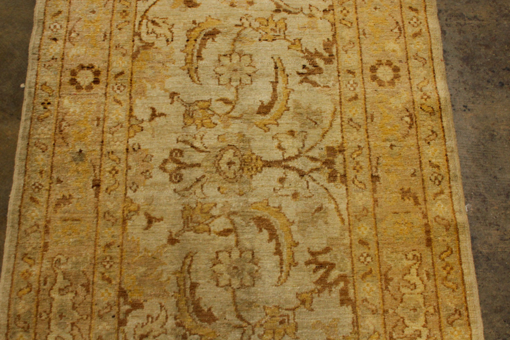 Hand-Knotted Turkish Oushak Wool Runner Rug