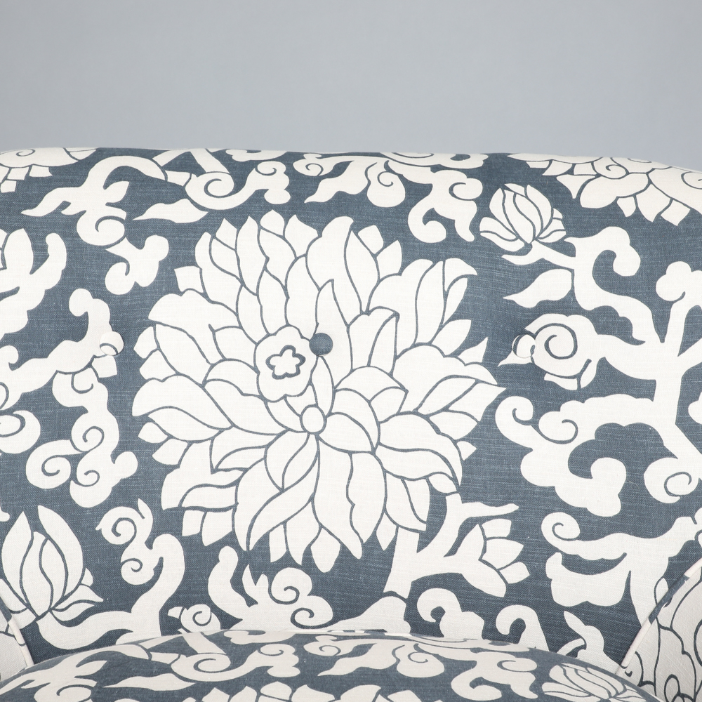 Upholstered Arm Chair and Ottoman