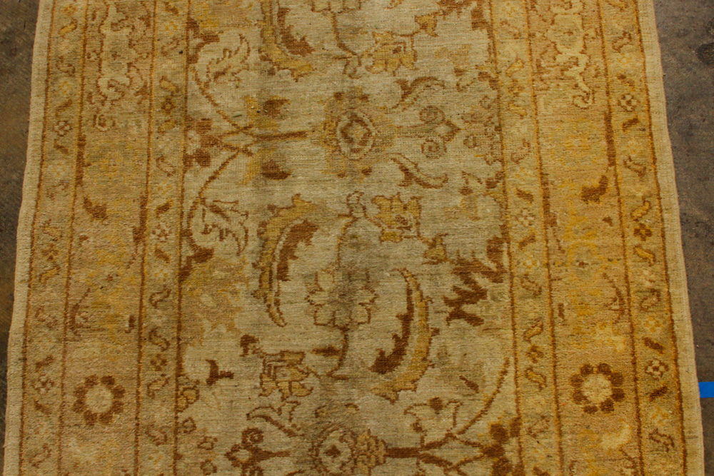 Hand-Knotted Turkish Oushak Wool Runner Rug