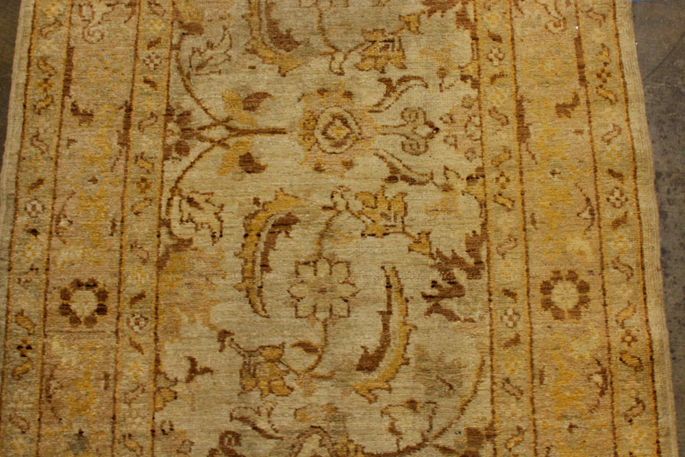 Hand-Knotted Turkish Oushak Wool Runner Rug