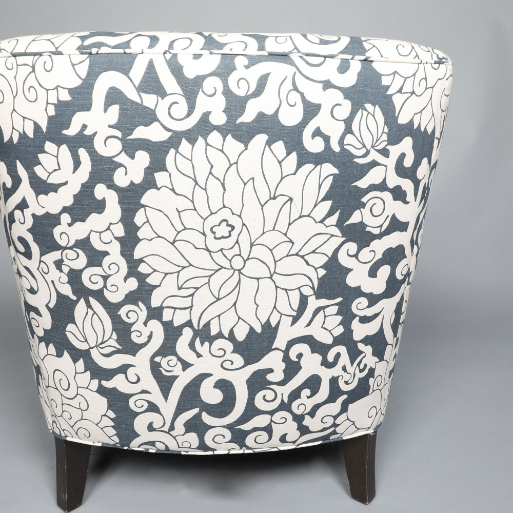 Upholstered Arm Chair and Ottoman