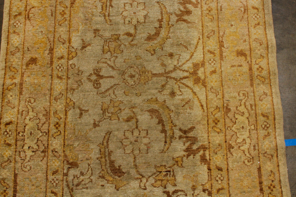 Hand-Knotted Turkish Oushak Wool Runner Rug