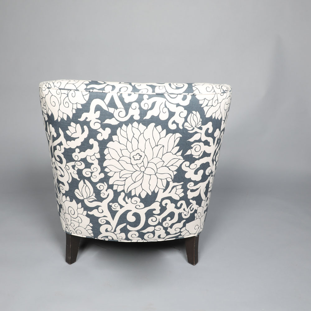 Upholstered Arm Chair and Ottoman