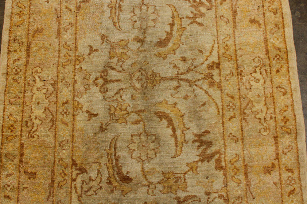 Hand-Knotted Turkish Oushak Wool Runner Rug