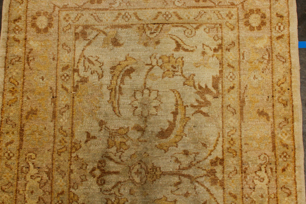 Hand-Knotted Turkish Oushak Wool Runner Rug