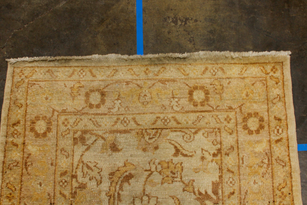 Hand-Knotted Turkish Oushak Wool Runner Rug