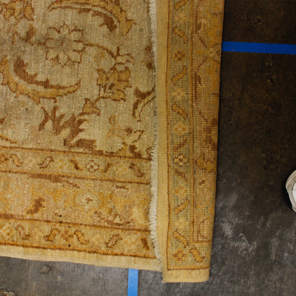 Hand-Knotted Turkish Oushak Wool Runner Rug