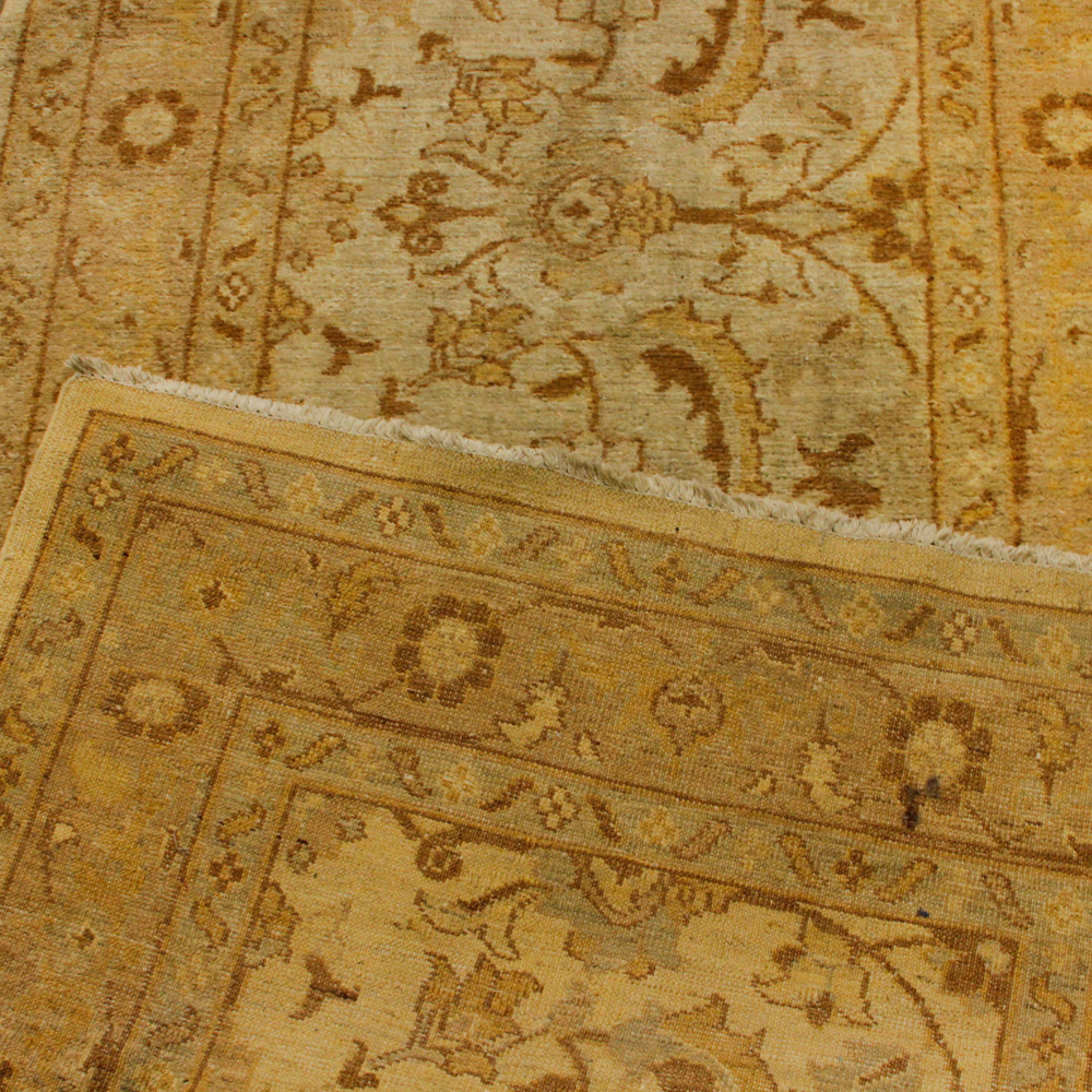 Hand-Knotted Turkish Oushak Wool Runner Rug