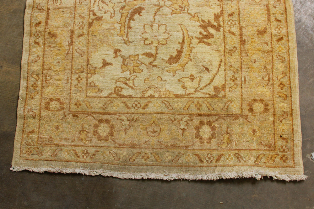 Hand-Knotted Turkish Oushak Wool Runner Rug