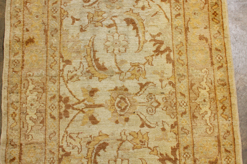 Hand-Knotted Turkish Oushak Wool Runner Rug