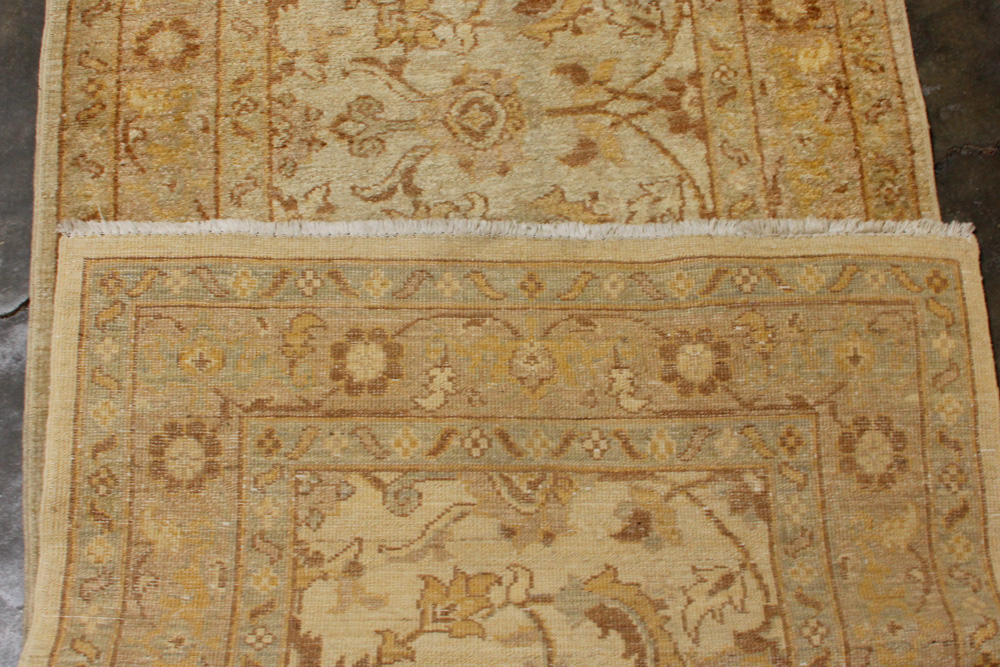 Hand-Knotted Turkish Oushak Wool Runner Rug