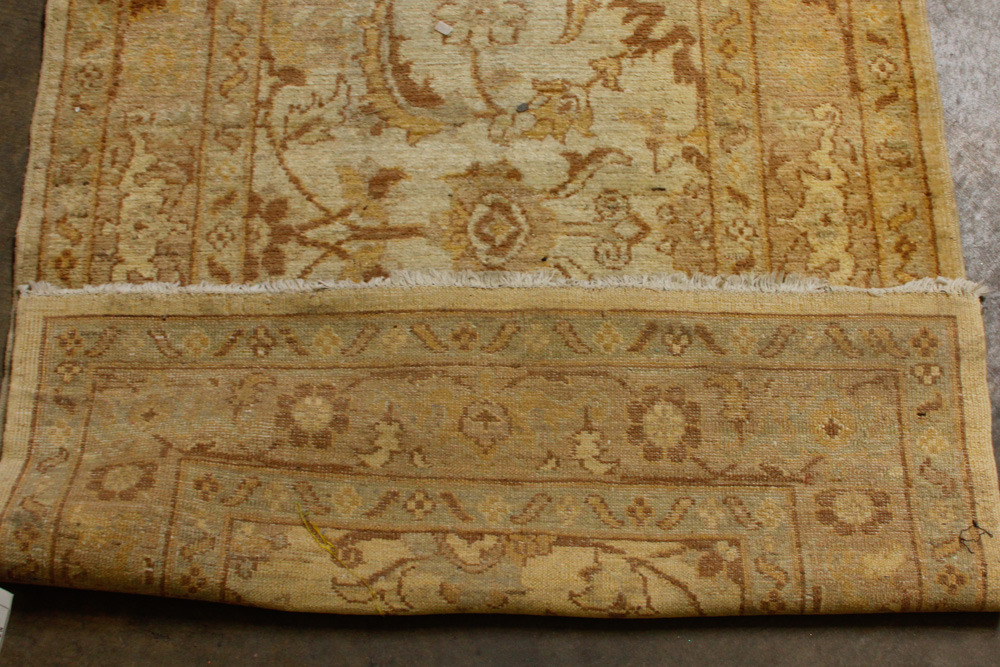 Hand-Knotted Turkish Oushak Wool Runner Rug