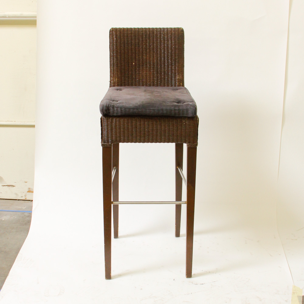 Three Wicker Counter Chairs