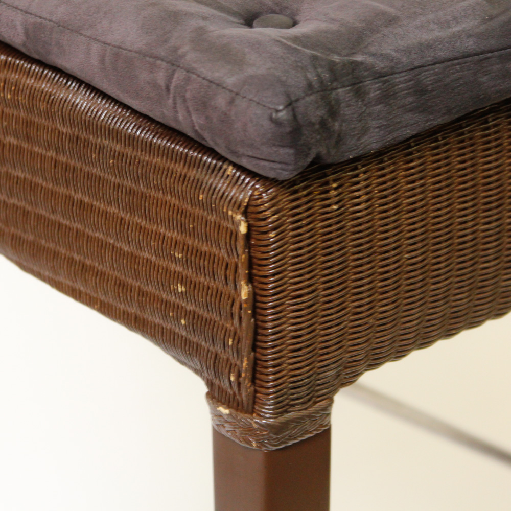 Three Wicker Counter Chairs