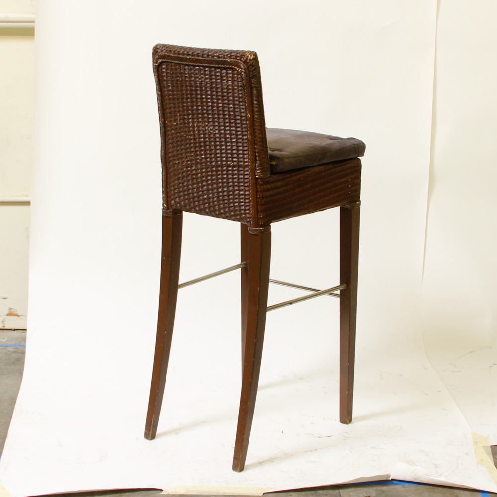 Three Wicker Counter Chairs