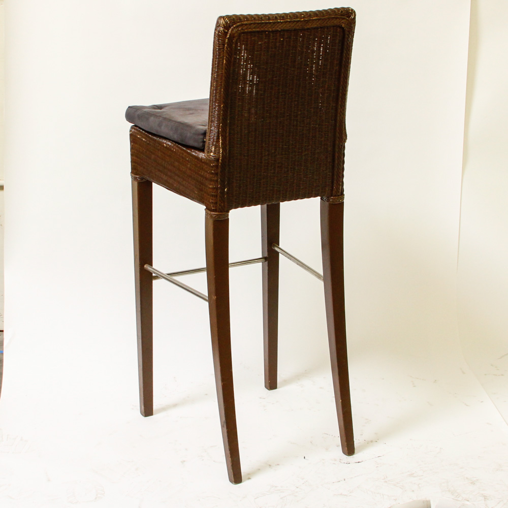 Three Wicker Counter Chairs