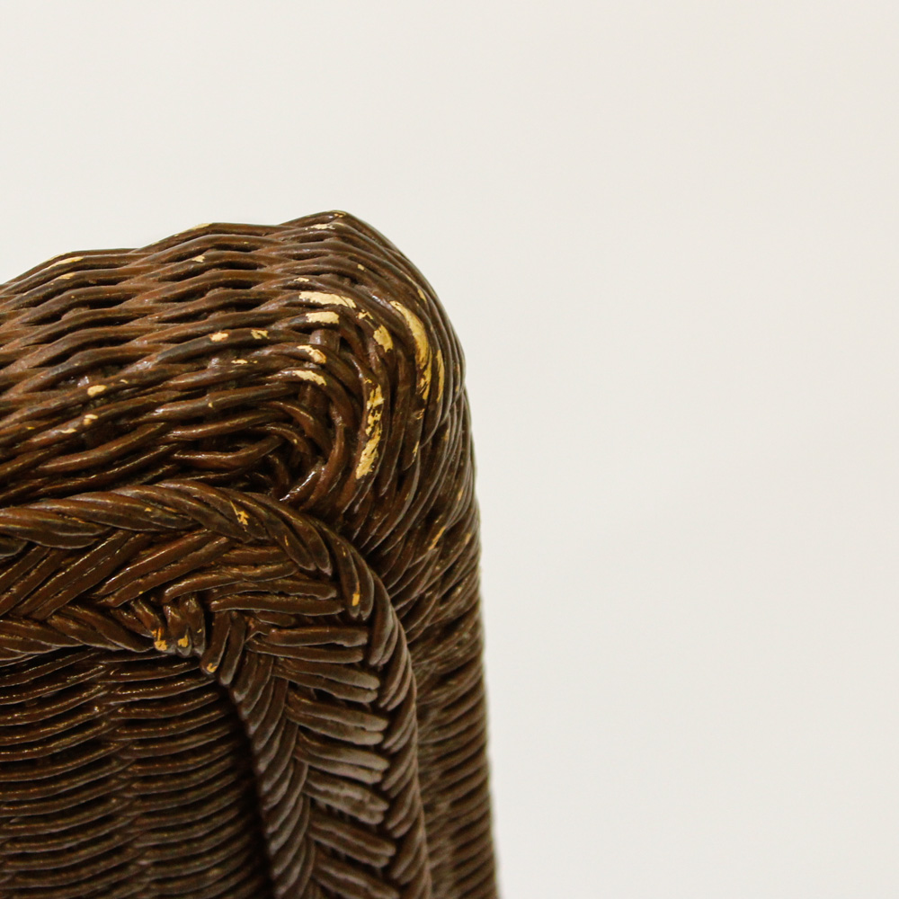 Three Wicker Counter Chairs