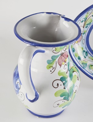 Italian Vietri Pottery Pitcher and Platter