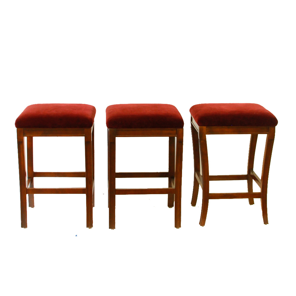 Three Velvet Barstools