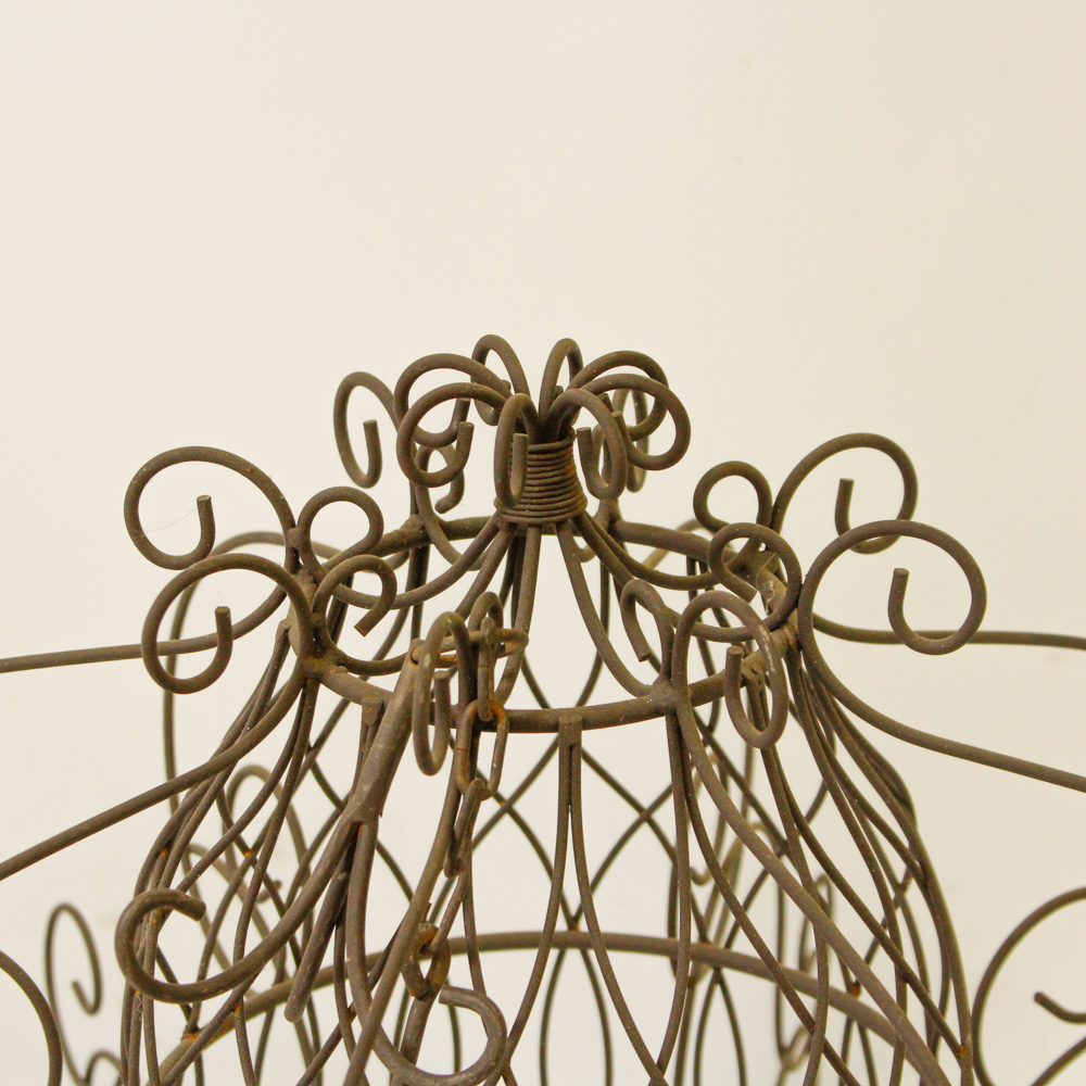 Outdoor Metal Scrolled Basket Chandelier