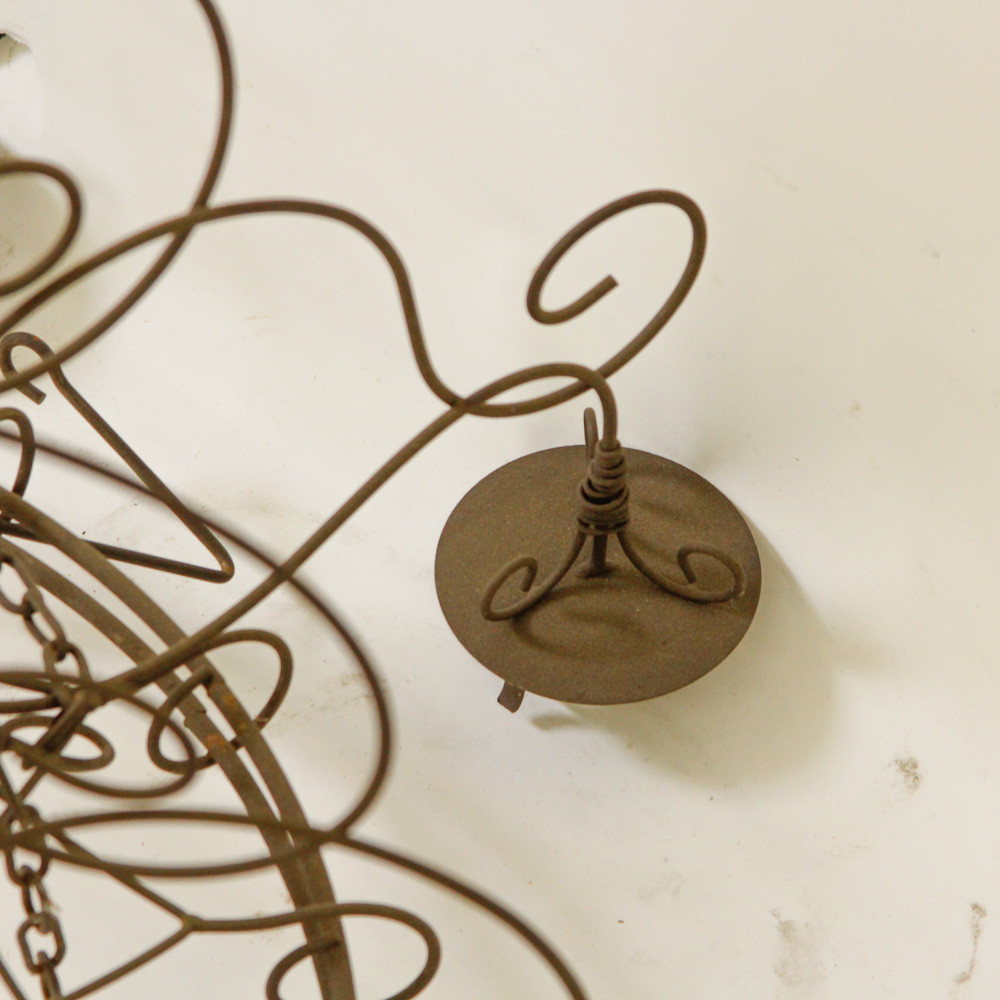 Outdoor Metal Scrolled Basket Chandelier