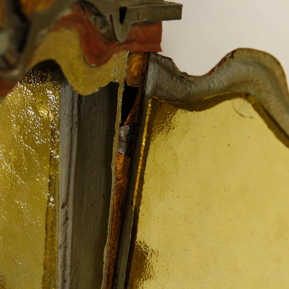 Baroque Style Outdoor Wall Lights and Wood Mirror