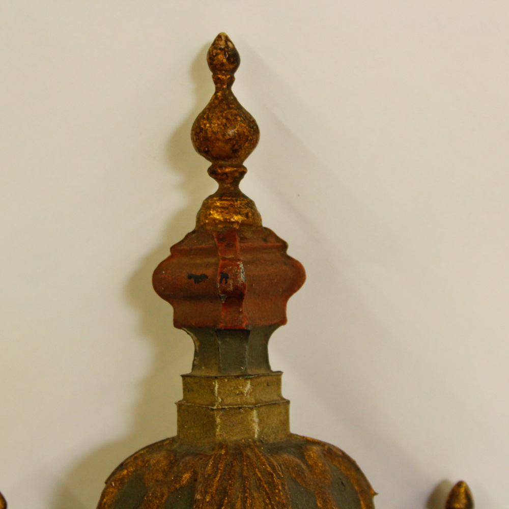 Baroque Style Outdoor Wall Lights and Wood Mirror