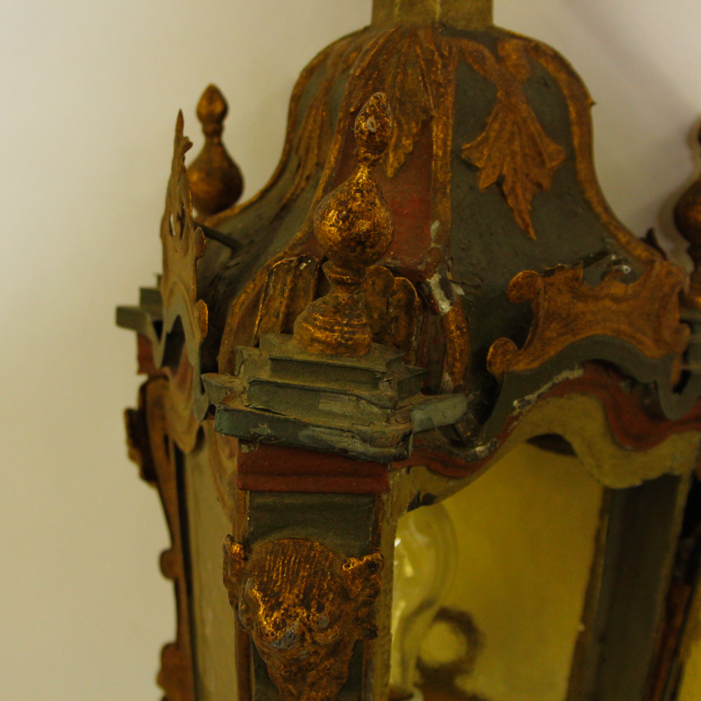 Baroque Style Outdoor Wall Lights and Wood Mirror