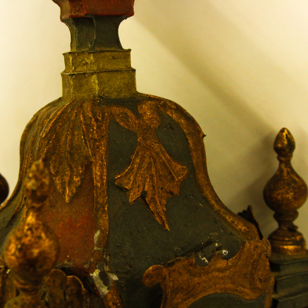 Baroque Style Outdoor Wall Lights and Wood Mirror