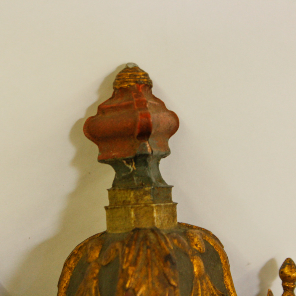 Baroque Style Outdoor Wall Lights and Wood Mirror