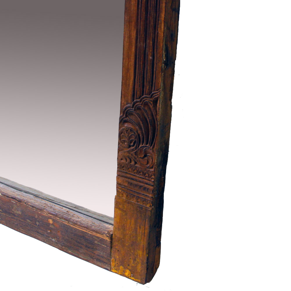 Baroque Style Outdoor Wall Lights and Wood Mirror