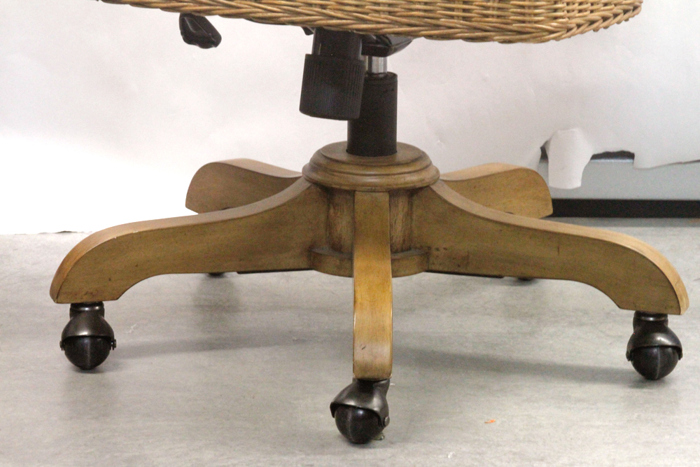 Wicker Office Chair on Casters