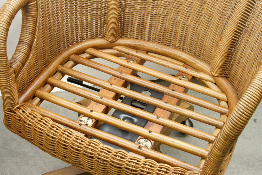 Wicker Office Chair on Casters