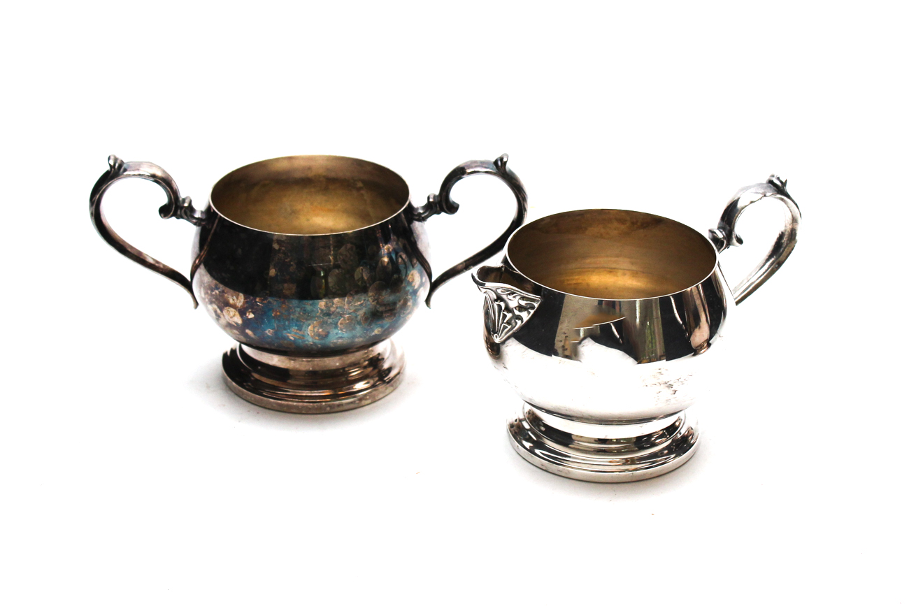 Silver Plate Coffee and Tea Service with Tray