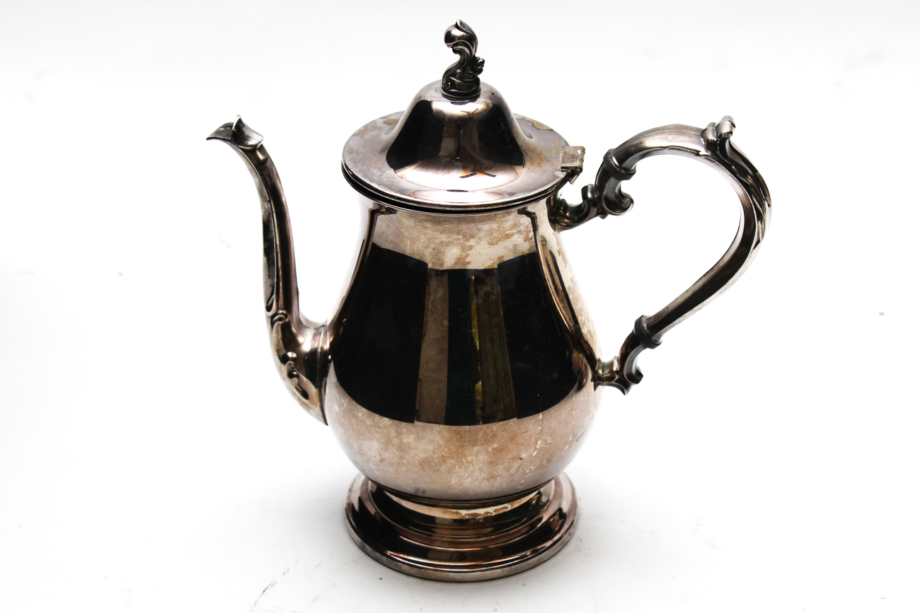 Silver Plate Coffee and Tea Service with Tray