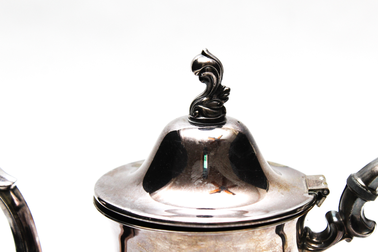 Silver Plate Coffee and Tea Service with Tray