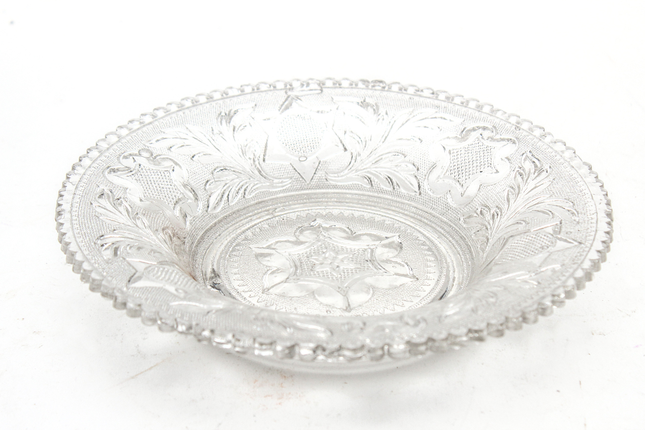 "Dahlia" Pattern Large Lacy Bowl By Sandwich Glass
