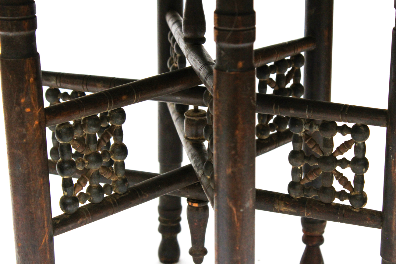 Antique Mid-Eastern Tinned Copper Tray Table, Tray, and Lidded Bowl