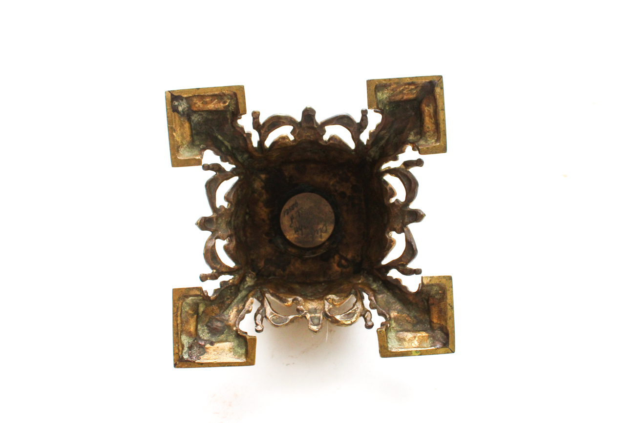 Antique Brass Footed Inkwell