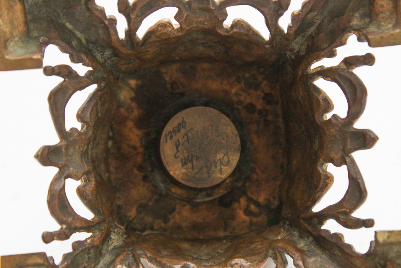 Antique Brass Footed Inkwell