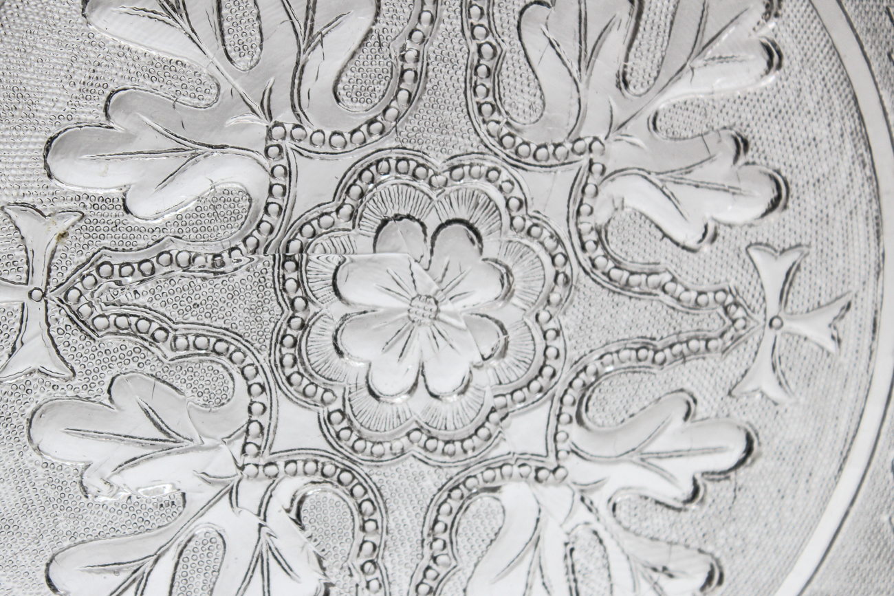 Antique Sandwich Lacy Glass Bowls in the "Oak Leaf" Pattern, Circa 1830-1845