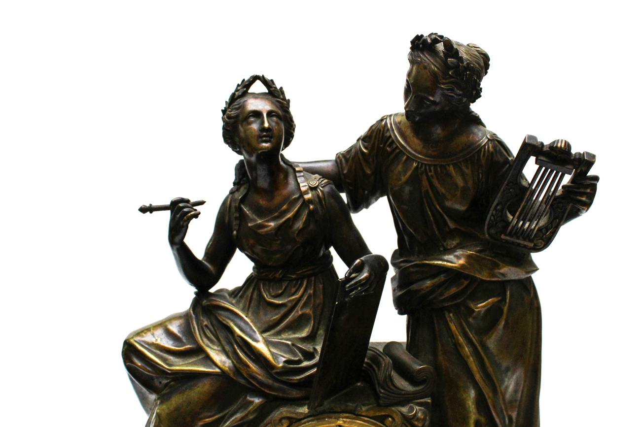 Antique French Napoleon III Figural Clock