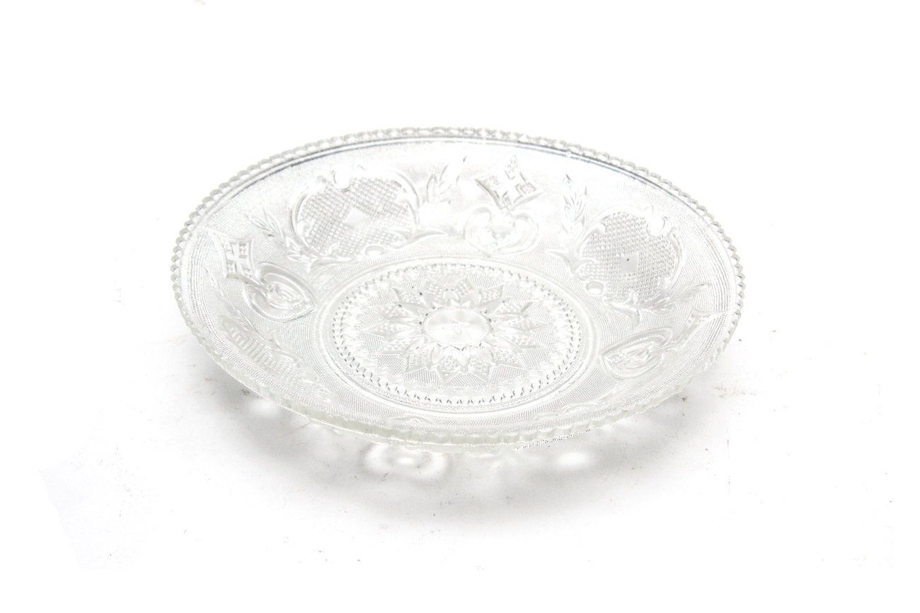 Antique 10" Lacy Bowl With a "Princess Feather" Pattern By Sandwich Glass