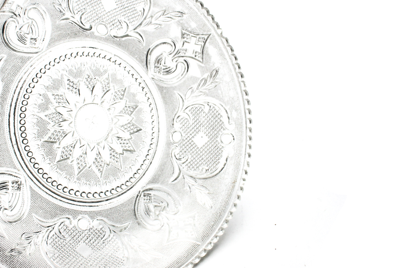 Antique 10" Lacy Bowl With a "Princess Feather" Pattern By Sandwich Glass